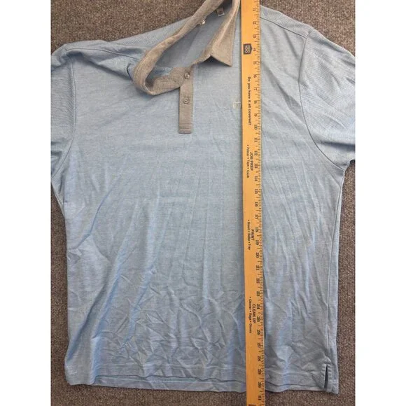Travis Mathew Polo Shirt Men's XL Blue Gray Short Sleeve Button Golf Pima Cotton - Picture 4 of 6